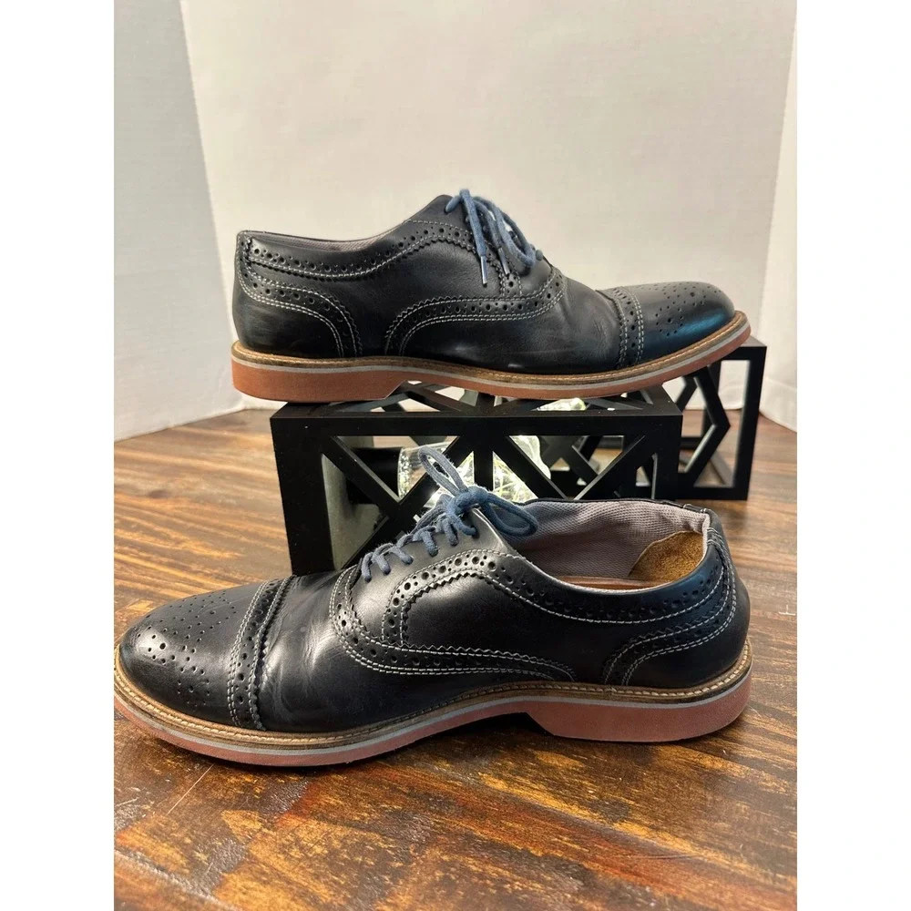 Mens 1901 Black Leather Wingtip Oxford Dress Shoes Lace‎ Up Casual Size 11.5M